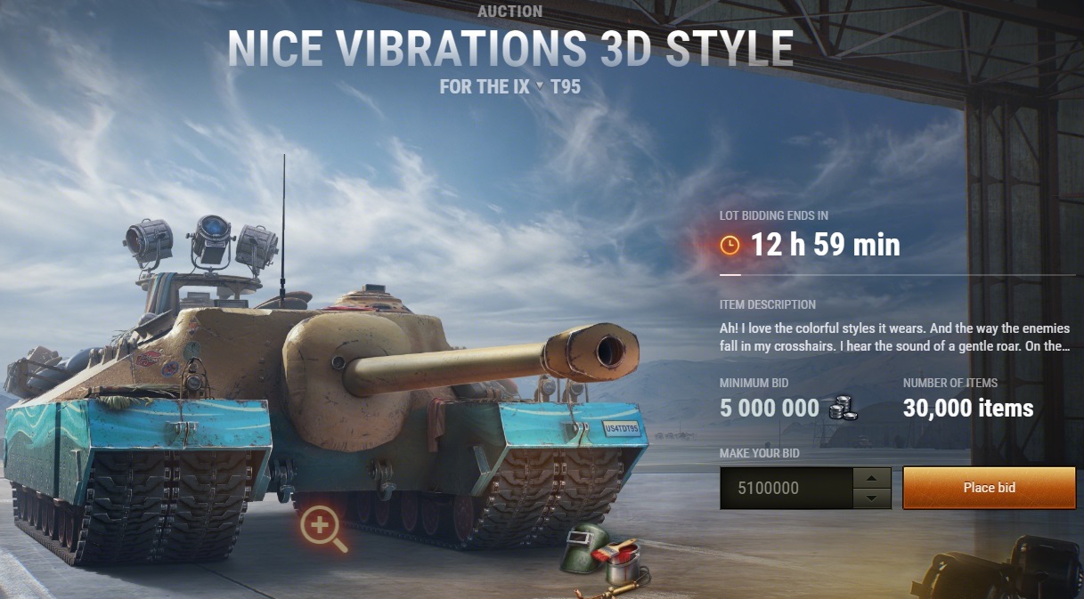 WoT EU Auction Day 3: Cool Vibrations Style & WZ-120G FT - The