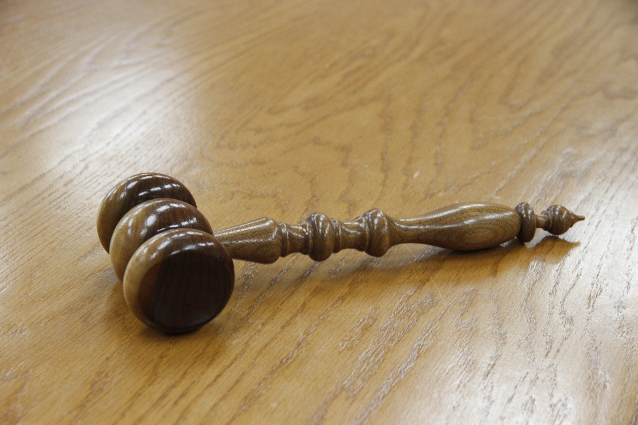 gavel on table